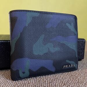 Prada Camouflage Leather Bifold Compact Wallet-B245